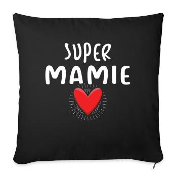 Super Grandmom Mommy Heart Love Mother's Day - Sofa pillowcase 17,3'' x 17,3'' (45 x 45 cm) - black - Front