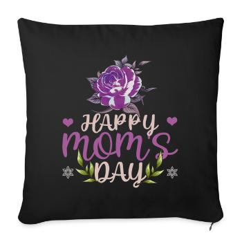 Rose Flower Floral Moms Day Happy Mother's Day - Sofa pillowcase 17,3'' x 17,3'' (45 x 45 cm) - black - Front