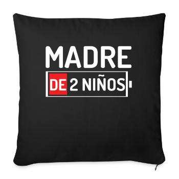 Mom Of 2 Children Happy Mother's Day Spanish - Sofa pillowcase 17,3'' x 17,3'' (45 x 45 cm) - black - Front