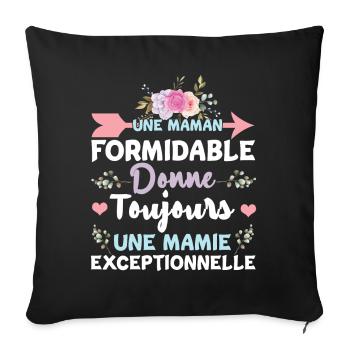 Great Mom Grandmom French Mother's Day - Sofa pillowcase 17,3'' x 17,3'' (45 x 45 cm) - black - Front