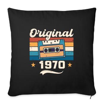 Born Gift Original 1970 Gift Idea 1970 - Housse de coussin décorative 45 x 45 cm - noir - Devant