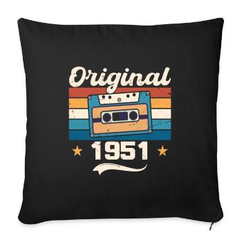 Born Gift Original 1951 Gift Idea 1951 - Housse de coussin décorative 45 x 45 cm - noir - Devant