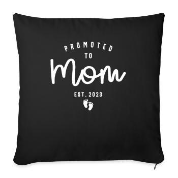 Promoted To Mommy 2023 First Time Mothers New Mom - Sofa pillowcase 17,3'' x 17,3'' (45 x 45 cm) - black - Front