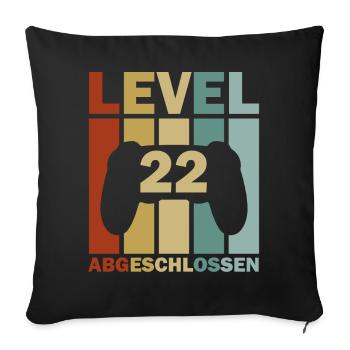 22. Geburtstag Februar Jahrgang 2001 Gamer - Sofakissenbezug 45 x 45 cm - Schwarz - Vorne