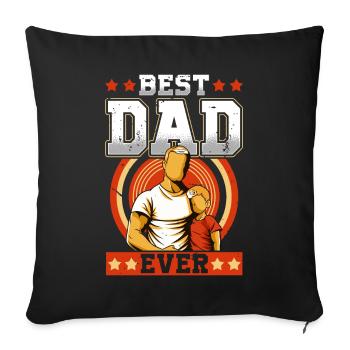 Best Dad Forever - Sofa pillowcase 17,3'' x 17,3'' (45 x 45 cm) - black - Front