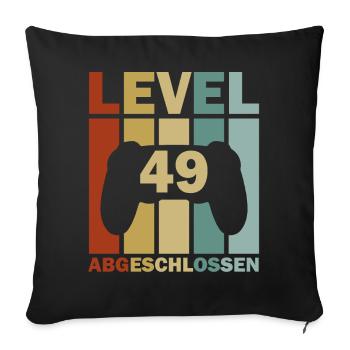 49. Geburtstag Februar Jahrgang 1974 Gamer - Sofakissenbezug 45 x 45 cm - Schwarz - Vorne