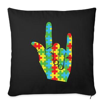 Rock Puzzle Special Autism Awareness - Sofa pillowcase 17,3'' x 17,3'' (45 x 45 cm) - black - Front