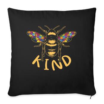 Bienenpuzzle Besondere Art Autismus Bewusstsein - Sofakissenbezug 45 x 45 cm - Schwarz - Vorne