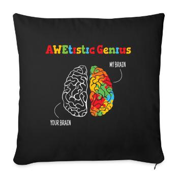 Genius Brain Puzzle Autism Awareness - Sofa pillowcase 17,3'' x 17,3'' (45 x 45 cm) - black - Front