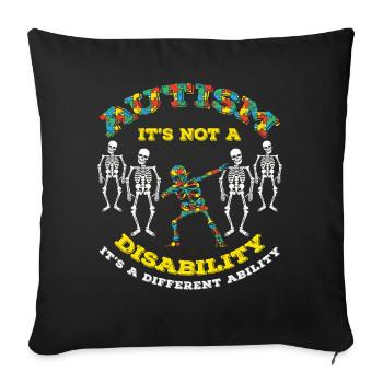 Different Ability Puzzle Colorful Autism Awareness - Sofa pillowcase 17,3'' x 17,3'' (45 x 45 cm) - black - Front
