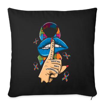 Do Not Judge Puzzle Autism Awareness - Sofa pillowcase 17,3'' x 17,3'' (45 x 45 cm) - black - Front