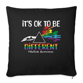 Different Okay Special Puzzle Autism Awareness - Sofa pillowcase 17,3'' x 17,3'' (45 x 45 cm) - black - Front