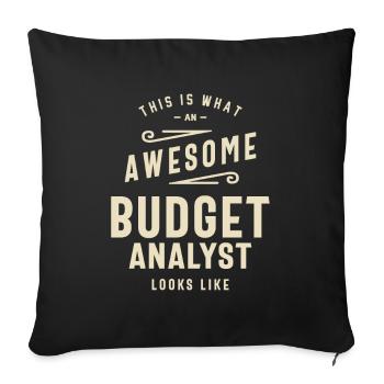 Budget Analyst Job Title Occupation Birthday - Sofa pillowcase 17,3'' x 17,3'' (45 x 45 cm) - black - Front