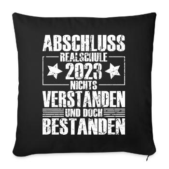 Abschluss Realschule 2023 - Sofakissenbezug 45 x 45 cm - Schwarz - Vorne