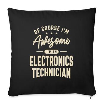Electronics Technician Occupation - Sofa pillowcase 17,3'' x 17,3'' (45 x 45 cm) - black - Front