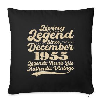 Il était une fois une légende. Décembre 1955 Naissance - Housse de coussin décorative 45 x 45 cm - noir - Devant