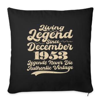 Il était une fois une légende. Décembre 1953 Naissance - Housse de coussin décorative 45 x 45 cm - noir - Devant