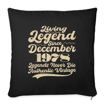 Il était une fois une légende. Décembre 1978 Naissance - Housse de coussin décorative 45 x 45 cm - noir - Devant