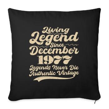 Il était une fois une légende. Décembre 1977 Naissance - Housse de coussin décorative 45 x 45 cm - noir - Devant