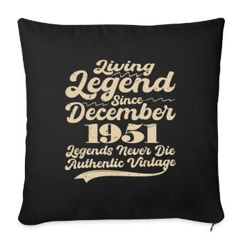 Il était une fois une légende. Décembre 1951 Naissance - Housse de coussin décorative 45 x 45 cm - noir - Devant