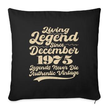 Il était une fois une légende. Décembre 1975 Naissance - Housse de coussin décorative 45 x 45 cm - noir - Devant