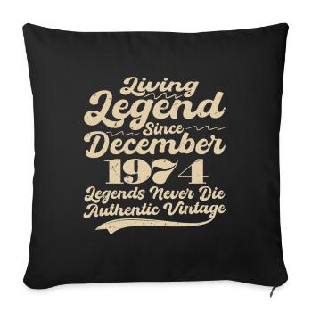 Il était une fois une légende. Décembre 1974 Naissance - Housse de coussin décorative 45 x 45 cm - noir - Devant