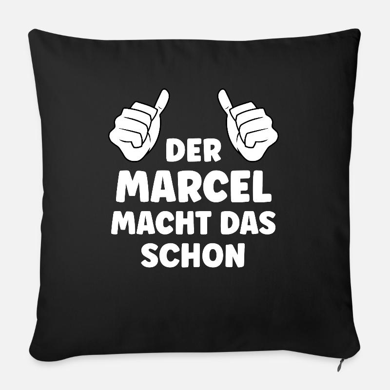 Marcel Lustiger Spruch Vorname Name Marcel - Sofakissenbezug 45 x 45 cm - Schwarz