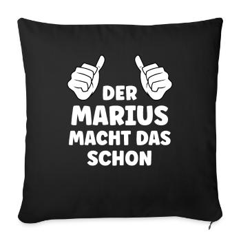 Marius Lustiger Spruch Vorname Name Marius - Sofakissenbezug 45 x 45 cm - Schwarz - Vorne