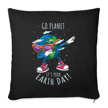 Save Nature Oceans Day Go Planet Earth Day - Sofakissenbezug 45 x 45 cm - Schwarz - Vorne