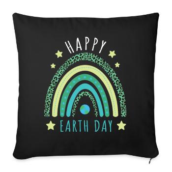 Rainbow Save Nature Oceans Day Tag der Erde - Sofakissenbezug 45 x 45 cm - Schwarz - Vorne
