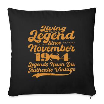 Il était une fois une légende. Novembre 1984 Naissance - Housse de coussin décorative 45 x 45 cm - noir - Devant
