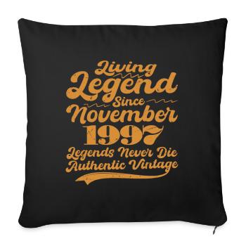 Il était une fois une légende. Novembre 1997 Naissance - Housse de coussin décorative 45 x 45 cm - noir - Devant