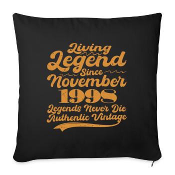Il était une fois une légende. Novembre 1998 Naissance - Housse de coussin décorative 45 x 45 cm - noir - Devant