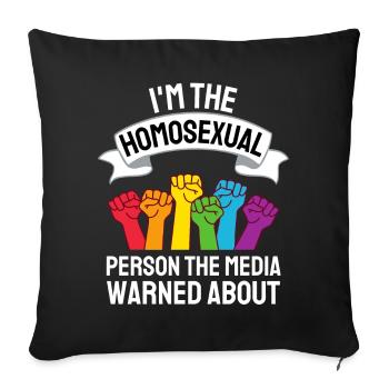 Regenbogen Faust Gay Pride Lustiges Geschenk LGBT - Sofakissenbezug 45 x 45 cm - Schwarz - Vorne