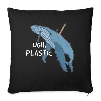 Lonely Whale Save Nature Oceans Day Earth Day - Sofa pillowcase 17,3'' x 17,3'' (45 x 45 cm) - black - Front
