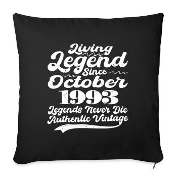 Il était une fois une légende. Octobre 1993 Naissance - Housse de coussin décorative 45 x 45 cm - noir - Devant