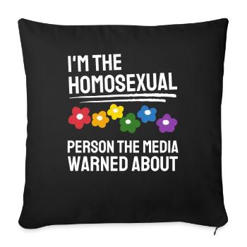 Funny Rainbow Flowers Blossom LGBTQ Gift LGBT - Sofa pillowcase 17,3'' x 17,3'' (45 x 45 cm) - black - Front
