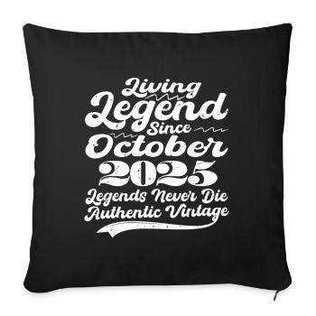 Il était une fois une légende. Octobre 2025 Naissance - Housse de coussin décorative 45 x 45 cm - noir - Devant