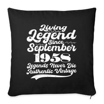 Il était une fois une légende. Septembre 1958 Naissance - Housse de coussin décorative 45 x 45 cm - noir - Devant