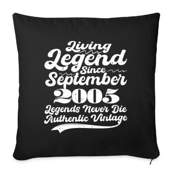 Il était une fois une légende. Septembre 2005 Naissance - Housse de coussin décorative 45 x 45 cm - noir - Devant