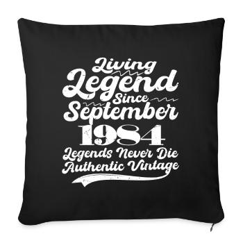 Il était une fois une légende. Septembre 1984 Naissance - Housse de coussin décorative 45 x 45 cm - noir - Devant