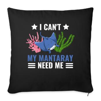 I Can't Funny Gift Ocean Manta Rays - Sofa pillowcase 17,3'' x 17,3'' (45 x 45 cm) - black - Front