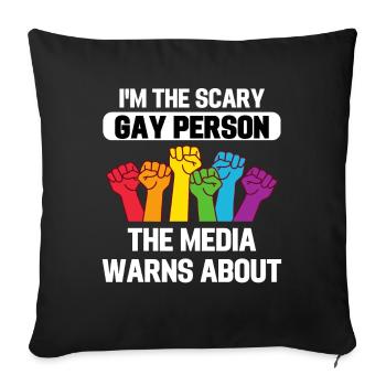 Regenbogen Faust Gay Pride Lustiges Geschenk LGBT - Sofakissenbezug 45 x 45 cm - Schwarz - Vorne