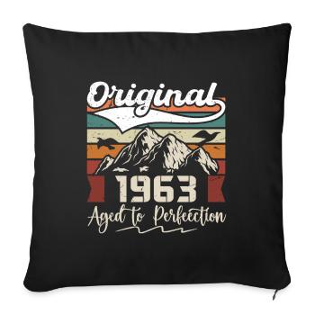 1963 - Gift born in 1963 - Sofa pillowcase 17,3'' x 17,3'' (45 x 45 cm) - black - Front