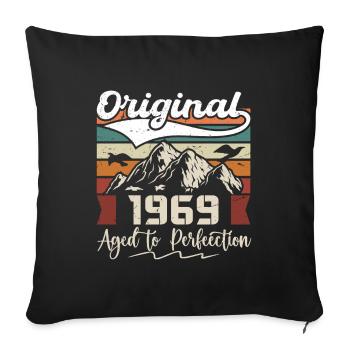 1969 - Gift born in 1969 - Sofa pillowcase 17,3'' x 17,3'' (45 x 45 cm) - black - Front