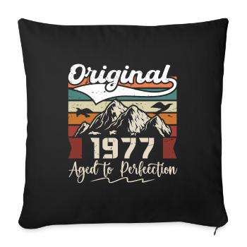 1977 - Gift born in 1977 - Sofa pillowcase 17,3'' x 17,3'' (45 x 45 cm) - black - Front