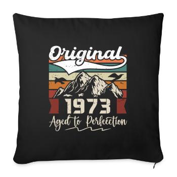 1973 - Gift born in 1973 - Sofa pillowcase 17,3'' x 17,3'' (45 x 45 cm) - black - Front