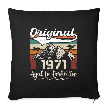 1971 - Gift born in 1971 - Sofa pillowcase 17,3'' x 17,3'' (45 x 45 cm) - black - Front