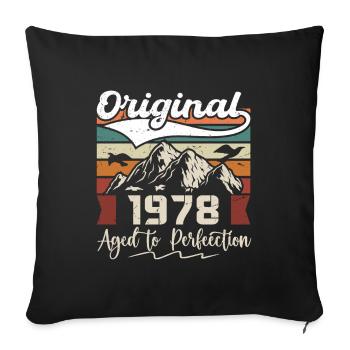 1978 - Gift born in 1978 - Sofa pillowcase 17,3'' x 17,3'' (45 x 45 cm) - black - Front