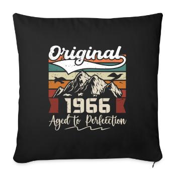 1966 - Gift born in 1966 - Sofa pillowcase 17,3'' x 17,3'' (45 x 45 cm) - black - Front
